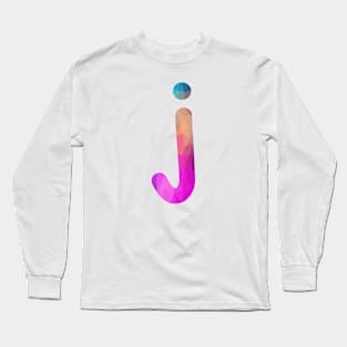 Letter j Lower Case Alphabet j Colorful Art Gift Long Sleeve T-Shirt